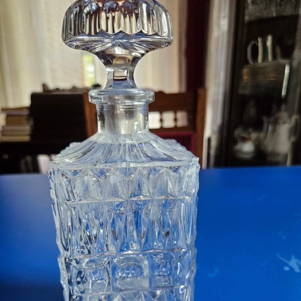 Vintage Square Decanter 9.5" H x 3"W